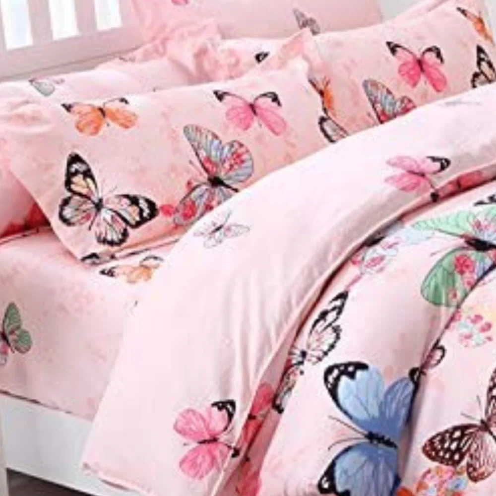 New LAMEJOR Butterflies Duvet Shams Queen Set of 3